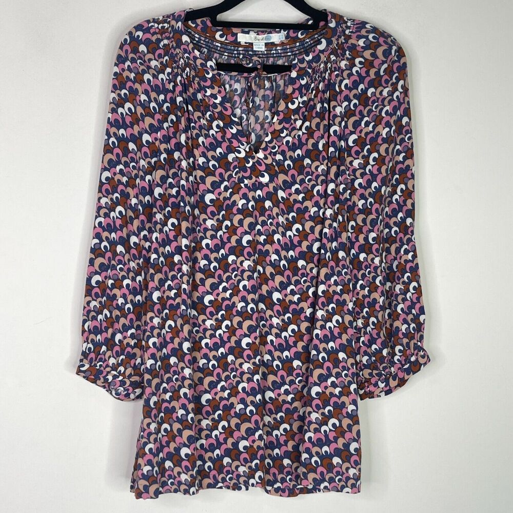 Boden Multicolor Crescent Moon 3/4 Sleeve Blouse Women's Size 6